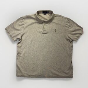 Polo Ralph Lauren Classic Fit Polo Shirt Mens XL Tan Khaki Cotton